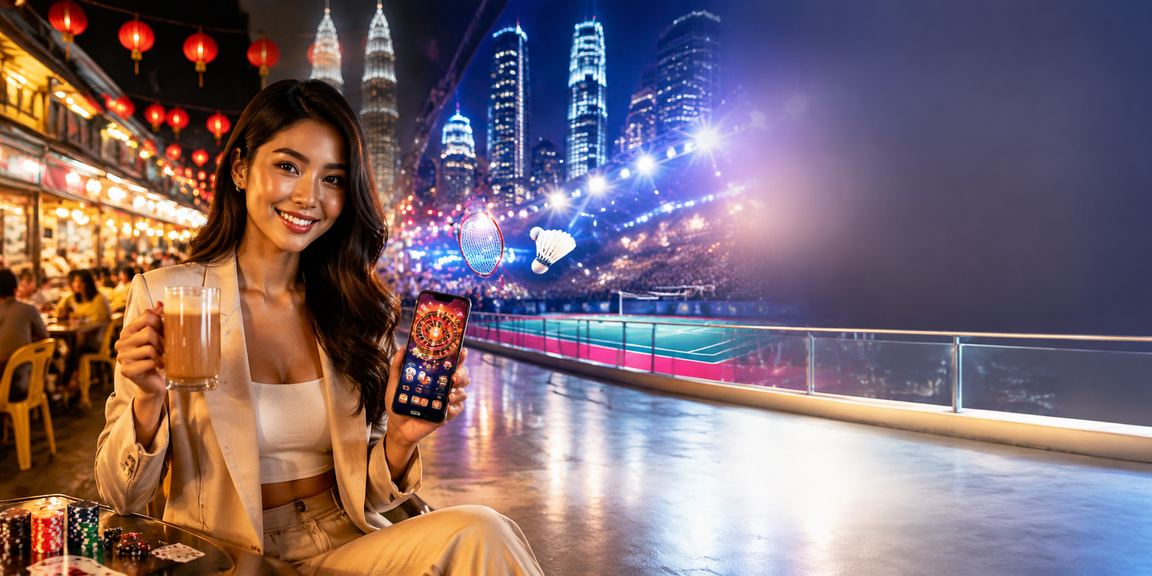 Pengguna menggunakan aplikasi kasino 80an bergaya tempatan di Kuala Lumpur